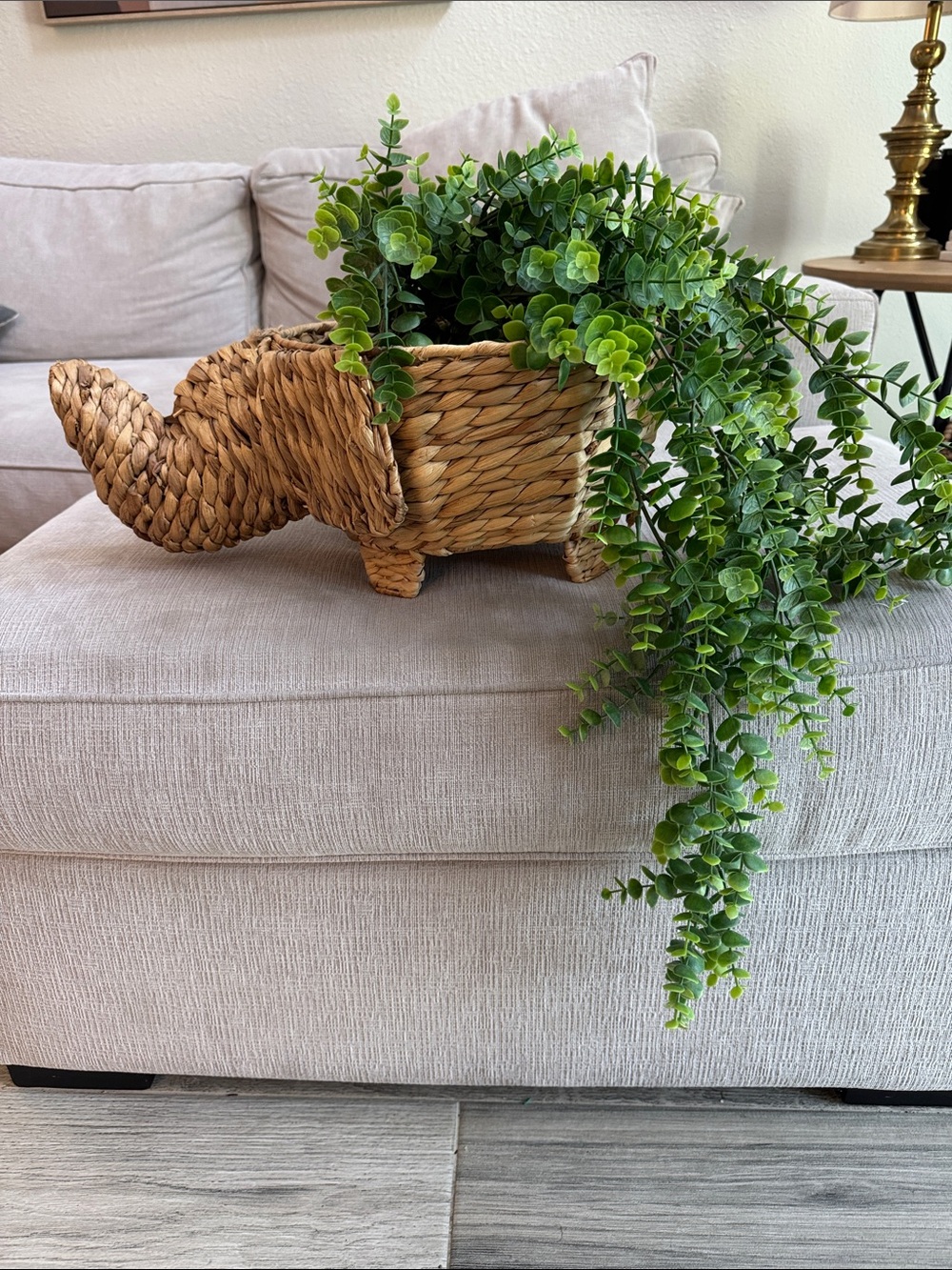 Woven Elephant Seagrass Decorative Basket/Planter- Natural